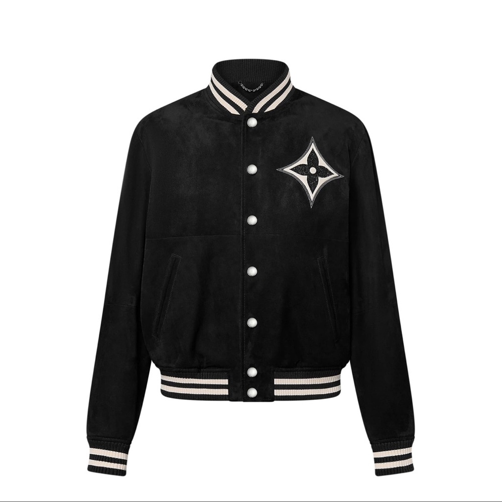 Louis Vuitton Embellished Lambskin Bomber Blouson Jacket